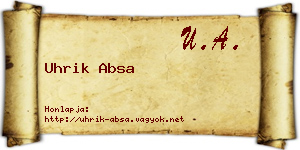 Uhrik Absa névjegykártya